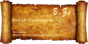 Borik Zsuzsanna névjegykártya